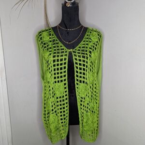 Vibrant Green Crochet Women Top